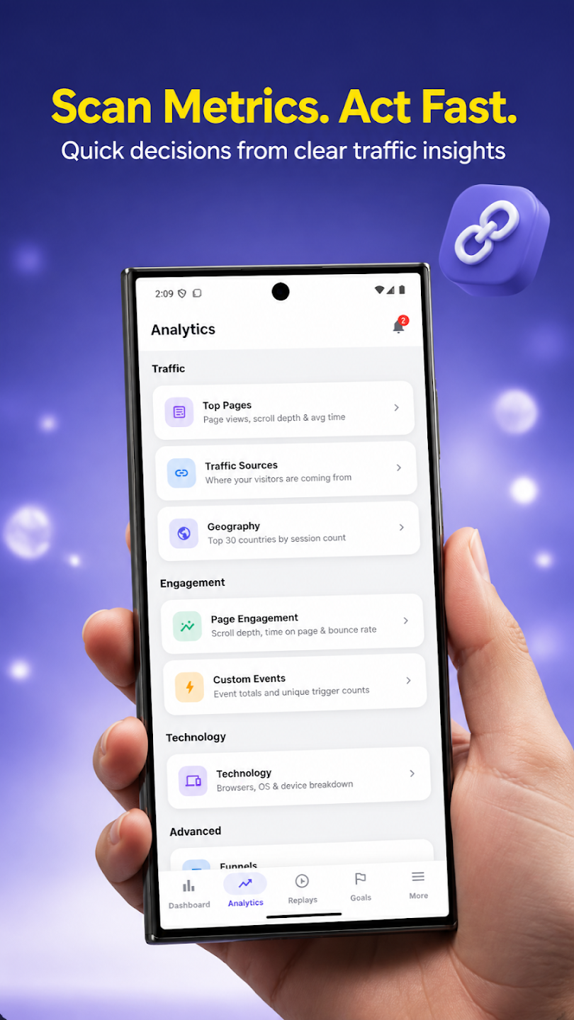 LeadFnF mobile app — analytics